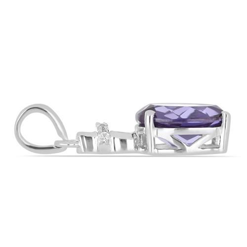 925 STERLING SILVER SYNTHETIC ALEXANDRITE  PENDANT